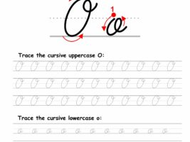 Tracing worksheet: Cursive letter O