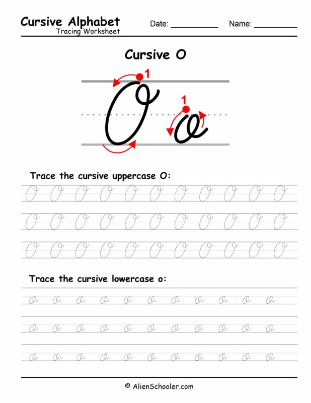 Cursive Letter O Tracing