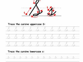 Tracing worksheet: Cursive letter S