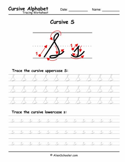 Cursive Letter S Tracing