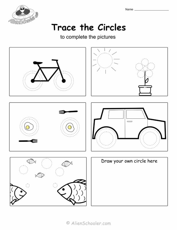 Circle Tracing and Coloring Page for Kindergarten