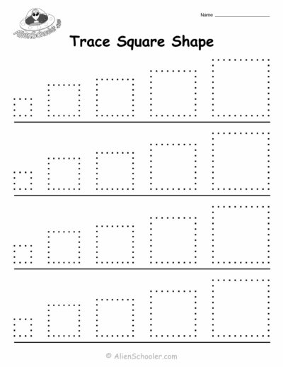 Trace Square Shape Worksheet