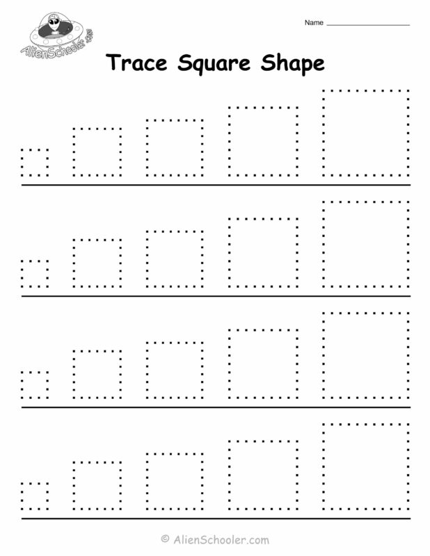 Trace Square Shape Worksheet