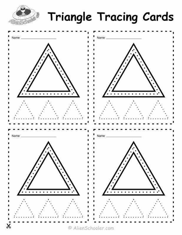 Triangle Tracing Cards for Preschool