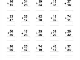 Printable Addition Within 100 With Regrouping Worksheet