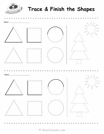 Printable Tracing Shapes for Preschool