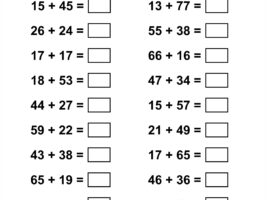 Addition Facts to 100 Worksheet