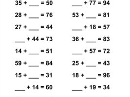 Find the Missing Addends Worksheet