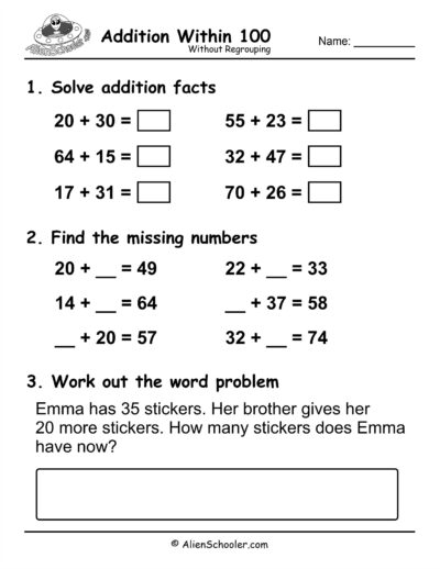 Printable Addition Worksheet # 10