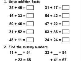 Printable Addition Within 100 Worksheet #12