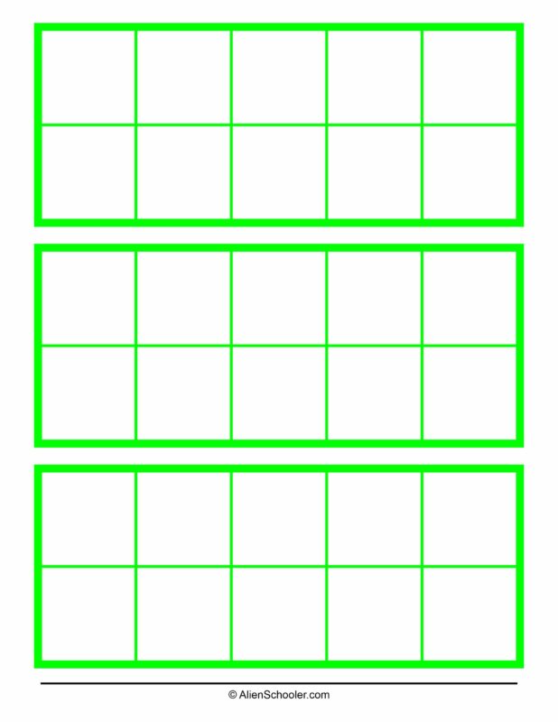 Free Blank Ten-Frame Template in Green