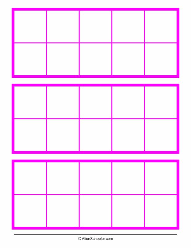 Free Blank Ten-Frame Template in Pink