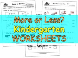 Compare Numbers Kindergarten Worksheets