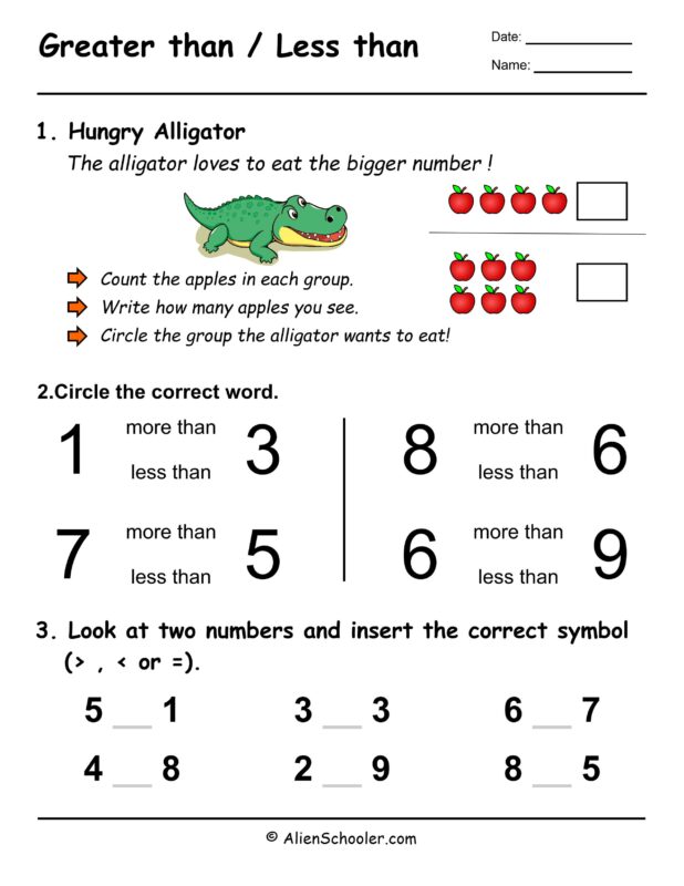 Greater Than Less Than Worksheet