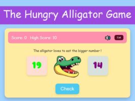 Alligator math game teaching number comparison