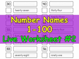 Number Names Interactive Worksheet