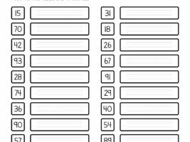 Number Words 1-100 Worksheet #1