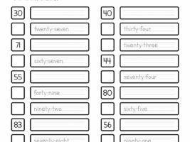 Number Names 1 to 100 Worksheet #2