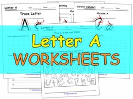 Free printable letter A worksheets – tracing, matching & cursive writing