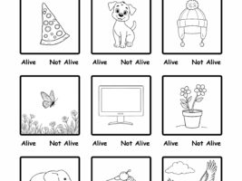 Living vs Non-Living Sorting Worksheet: Check If It’s Alive (Kindergarten)