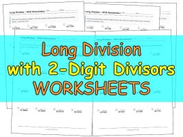 Free printable long division with 2-digit divisors worksheets